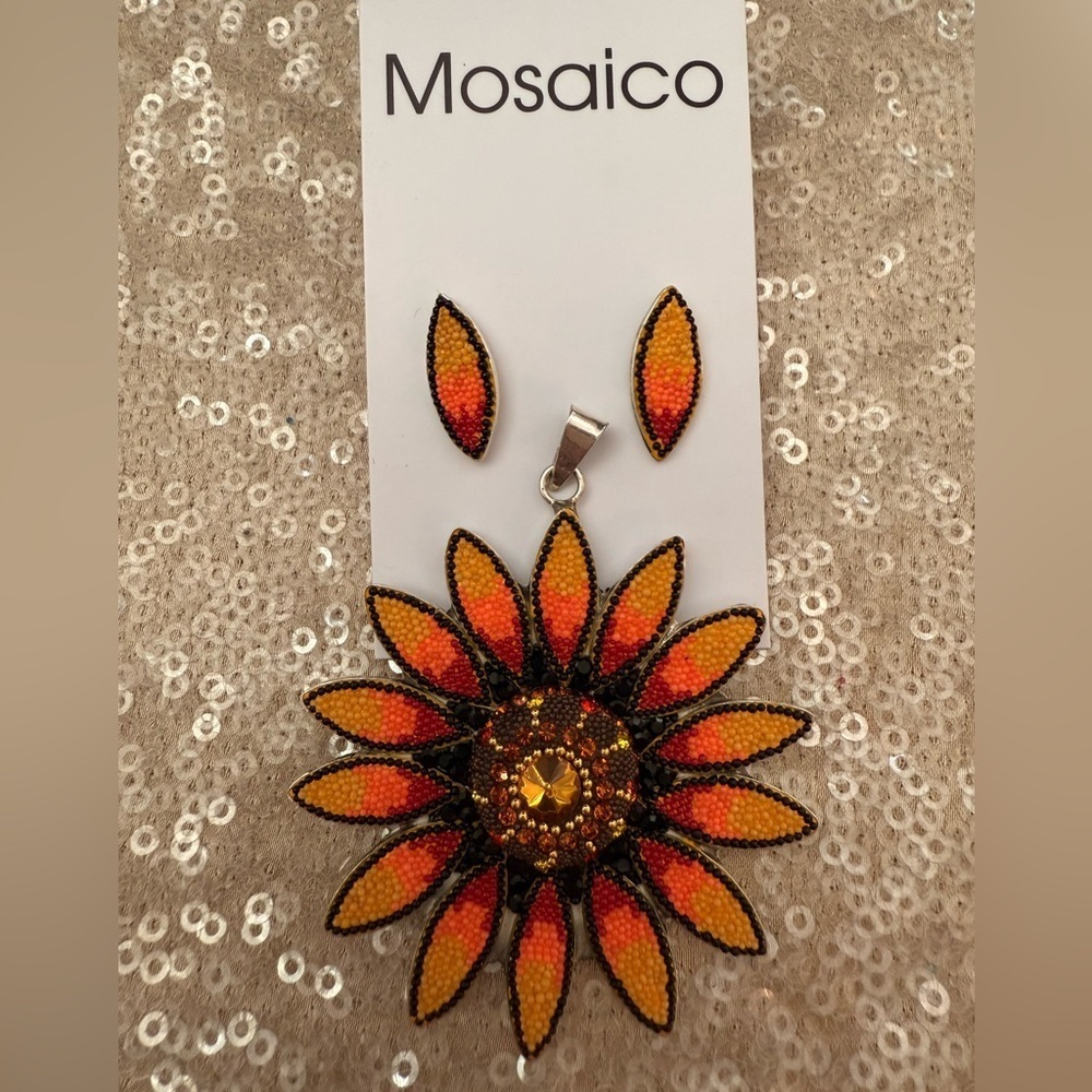 NWT Mosaico Austrian Crystals, 925 Silver, beading, pendant set 💕💕 new line💕💕💕 - Picture 9 of 11